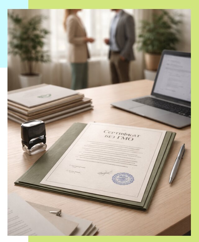 Сертификат без ГМО в Березниках от 7724 р. оформить срочно Алешин-Брз